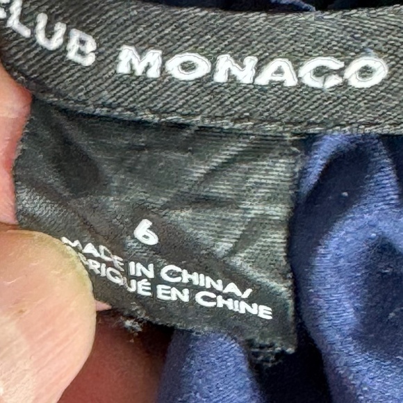 Club Monaco Abbygail Navy 100% Silk Floral Print Mini Dress Sz 6 - Picture 5 of 7